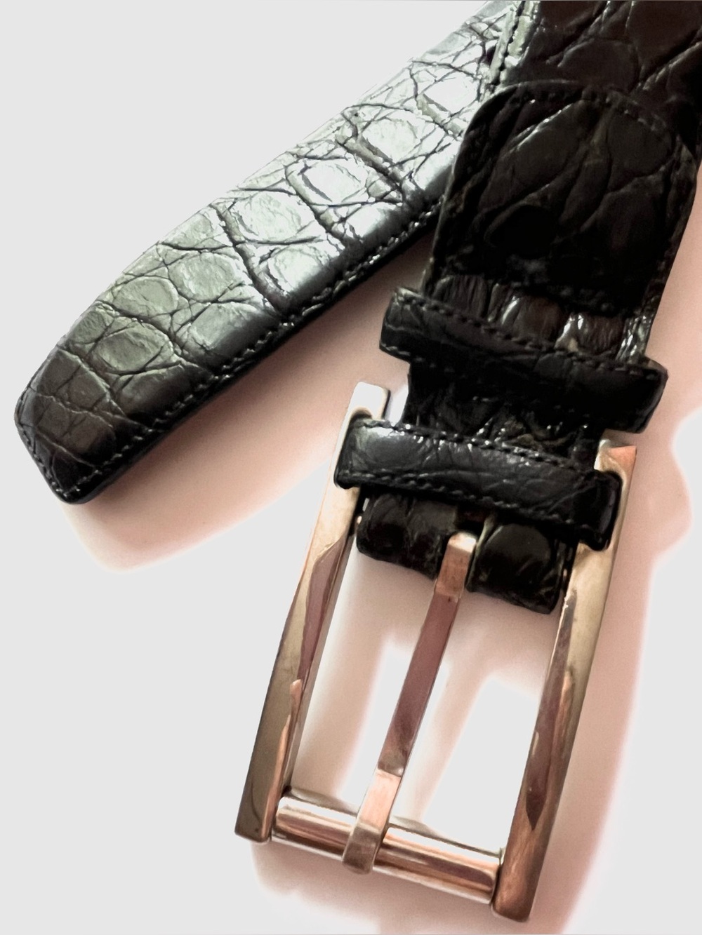 Mezlan Genuine Crocodile Men's Leather Belt - Spain